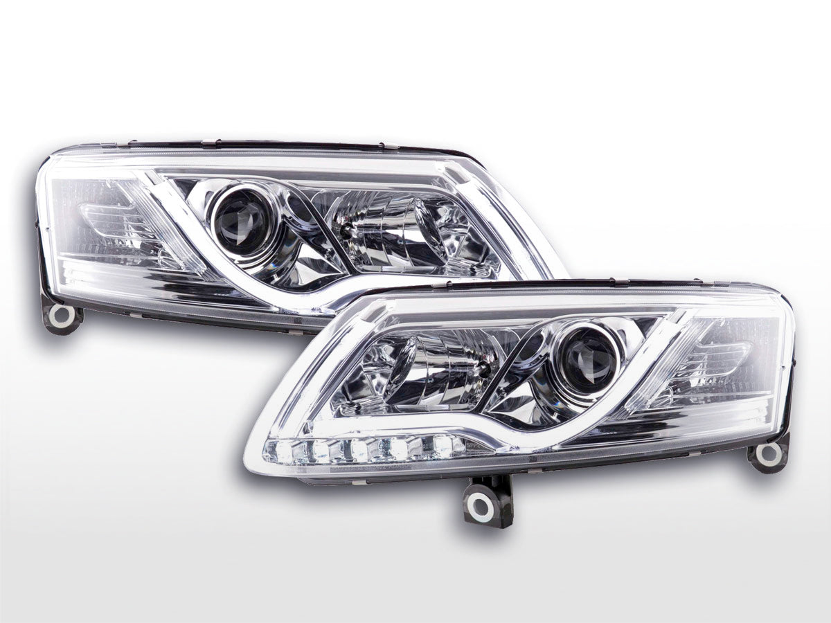 Scheinwerfer Set Daylight LED Tagfahrlicht Audi A6 Typ 4F 04-08 chrom Scheinwerfer Set Daylight LED Tagfahrlicht Audi A6 Typ 4F 04-08 chrom